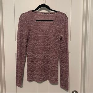 BKE size medium raspberry purple loose weave cotton blend geometric sweater!
